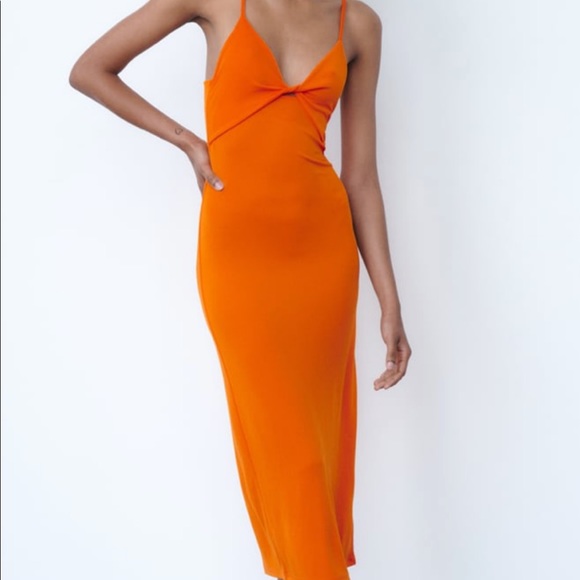 zara orange cut out dress Zara | Dresses | Orange Zara Cutout Dress